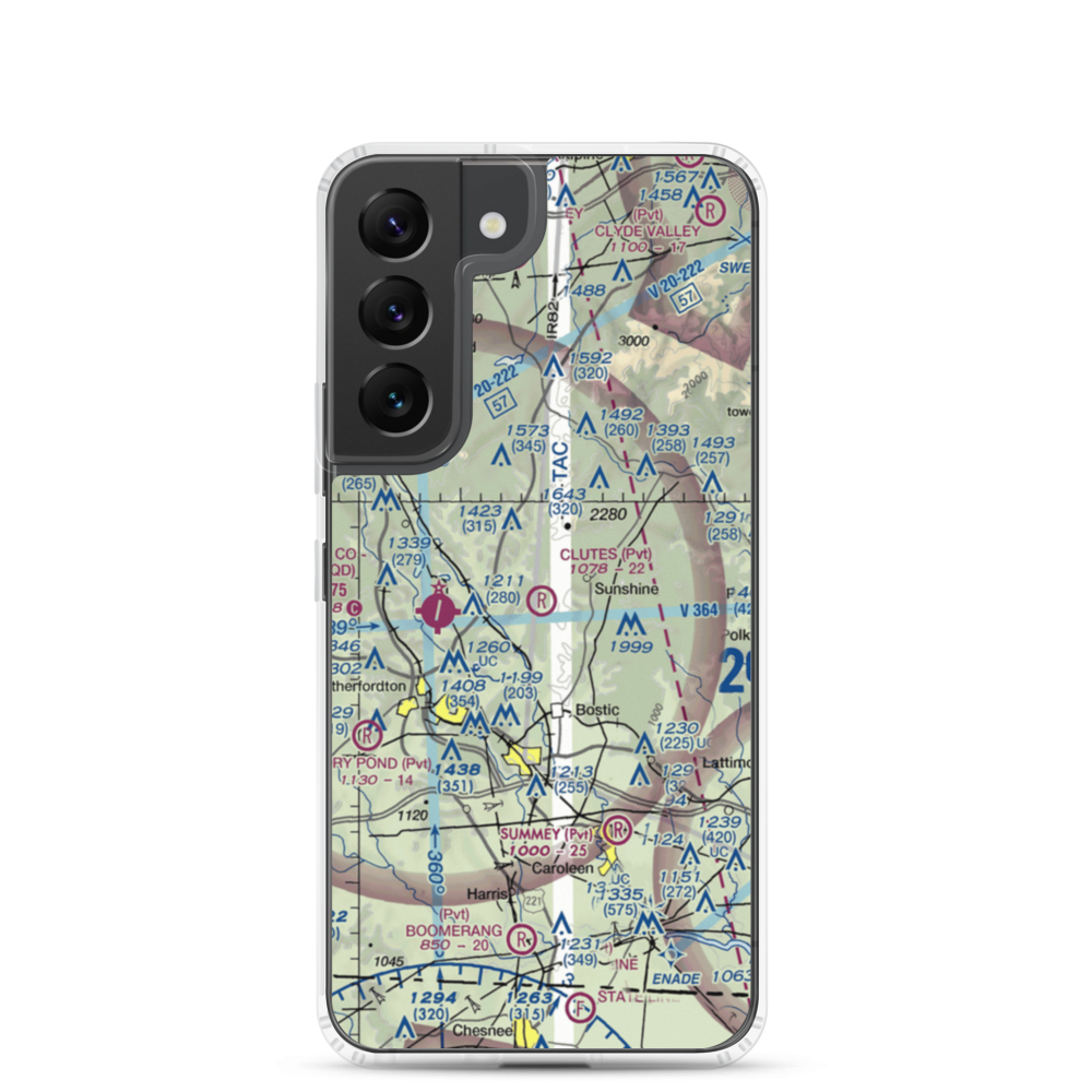 Clute's Hilltop Airport (69NC) VFR Sectional Samsung Case Samsung Galaxy S22 model shown