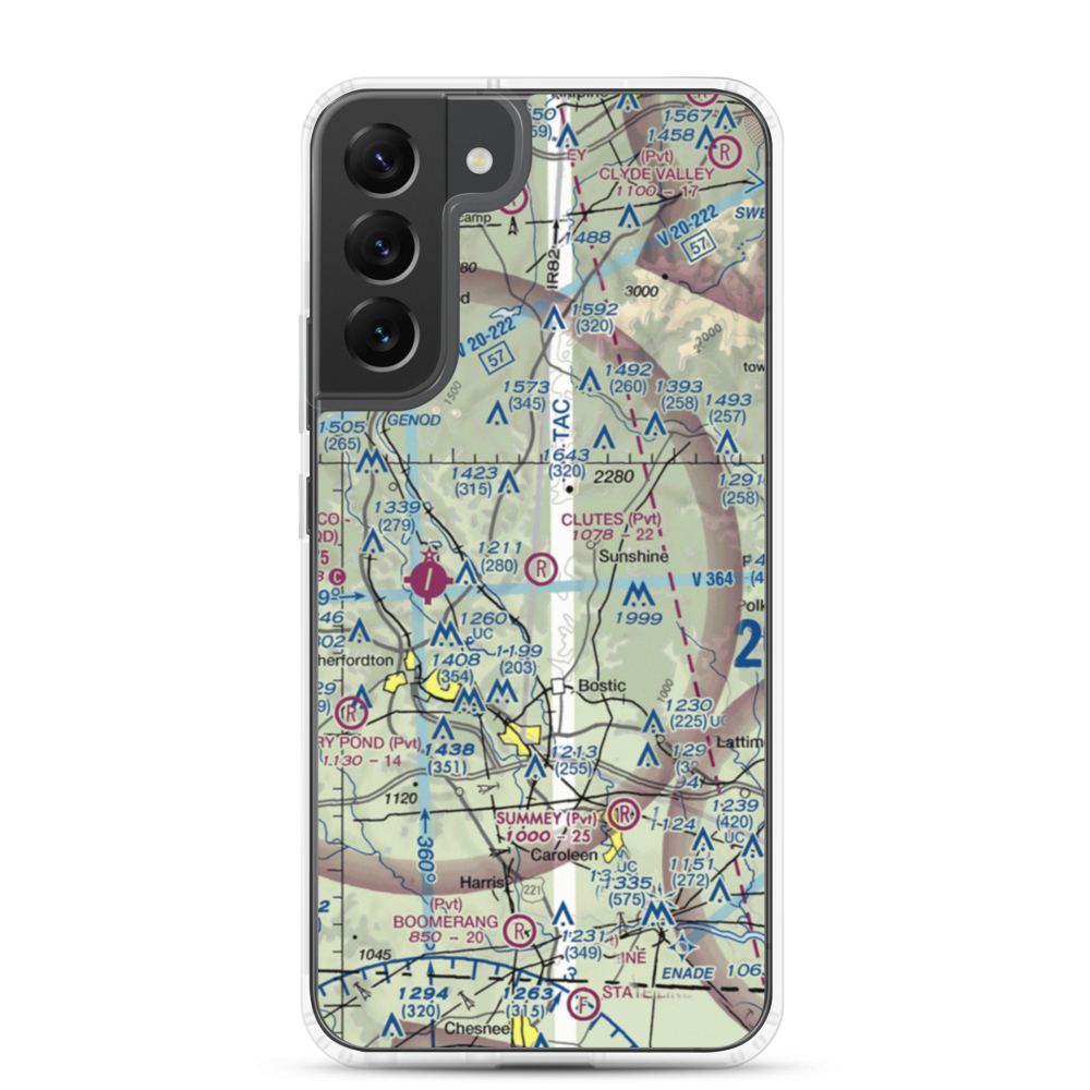 Clute's Hilltop Airport (69NC) VFR Sectional Samsung Case Samsung Galaxy S22 Plus model shown
