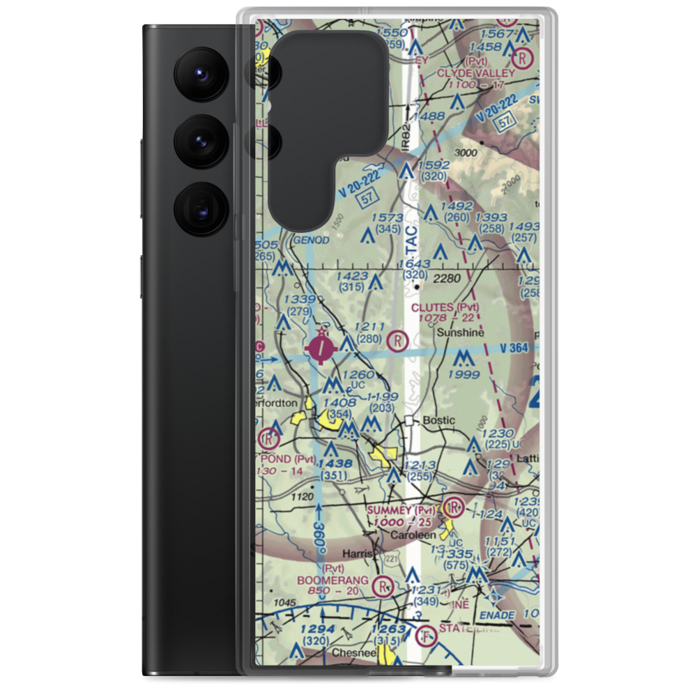 Clute's Hilltop Airport (69NC) VFR Sectional Samsung Case Samsung Galaxy S22 Ultra model shown