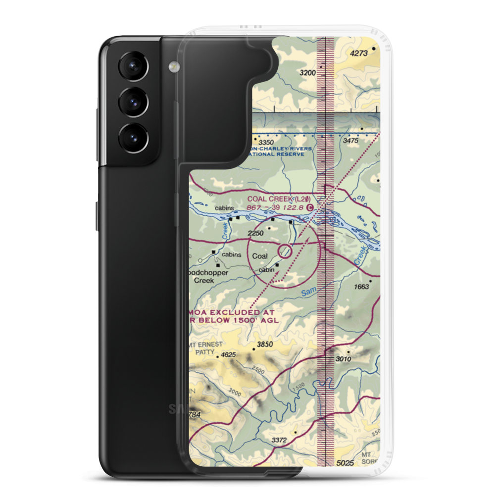 Coal Creek Airport (L20) VFR Sectional Samsung Case Samsung Galaxy S21 Plus model shown
