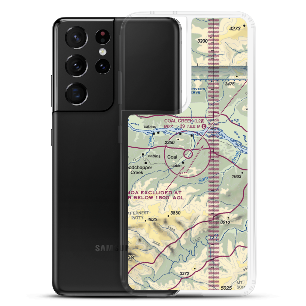 Coal Creek Airport (L20) VFR Sectional Samsung Case Samsung Galaxy S21 Ultra model shown