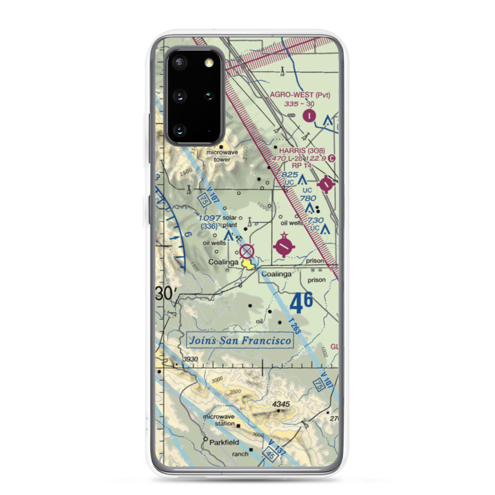 Coalinga Airport (CLG) VFR Sectional Samsung Case Samsung Galaxy S20 Plus model shown