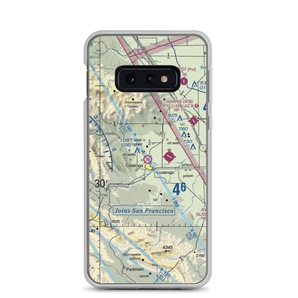 Coalinga Airport (CLG) VFR Sectional Samsung Case Samsung Galaxy S10e model shown