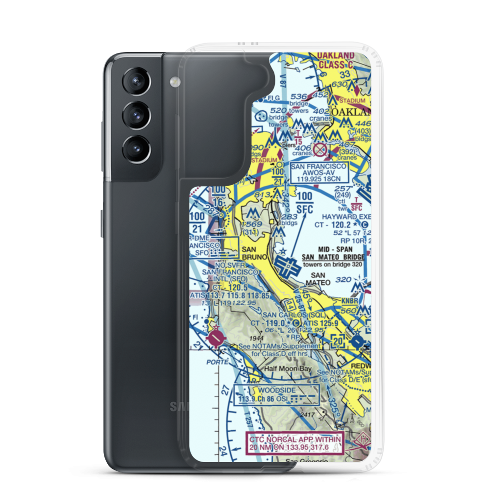 Coast Guard Air Station San Francisco (SFS) VFR Sectional Samsung Case Samsung Galaxy S21 model shown