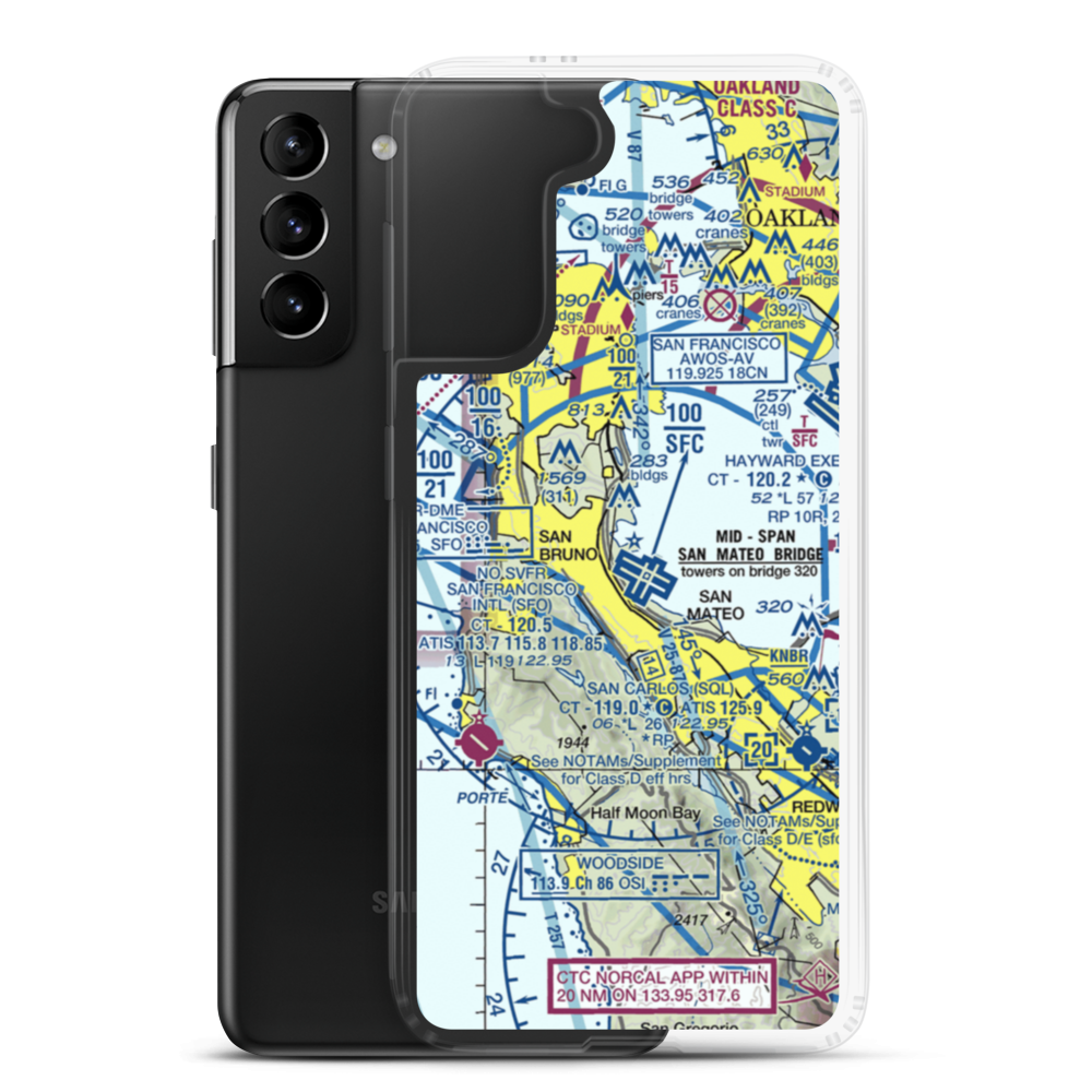 Coast Guard Air Station San Francisco (SFS) VFR Sectional Samsung Case Samsung Galaxy S21 Plus model shown