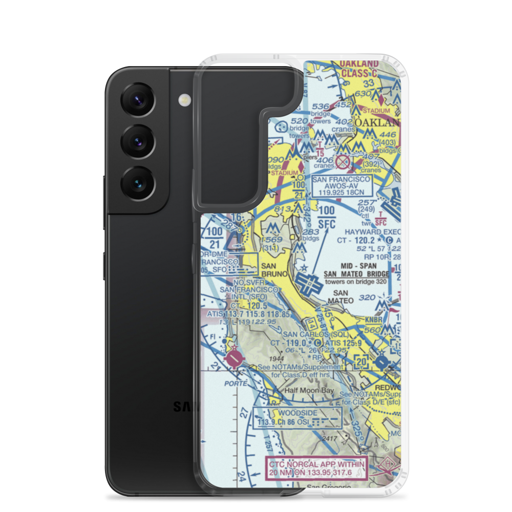 Coast Guard Air Station San Francisco (SFS) VFR Sectional Samsung Case Samsung Galaxy S22 model shown