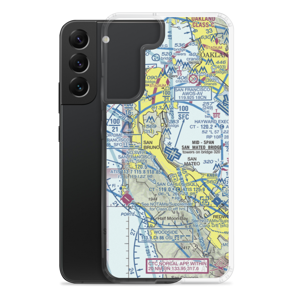 Coast Guard Air Station San Francisco (SFS) VFR Sectional Samsung Case Samsung Galaxy S22 Plus model shown