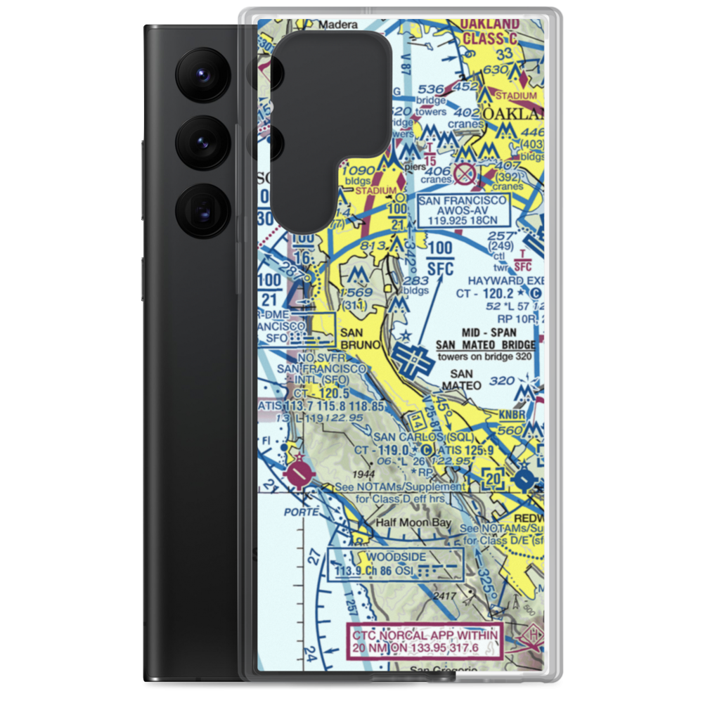 Coast Guard Air Station San Francisco (SFS) VFR Sectional Samsung Case Samsung Galaxy S22 Ultra model shown