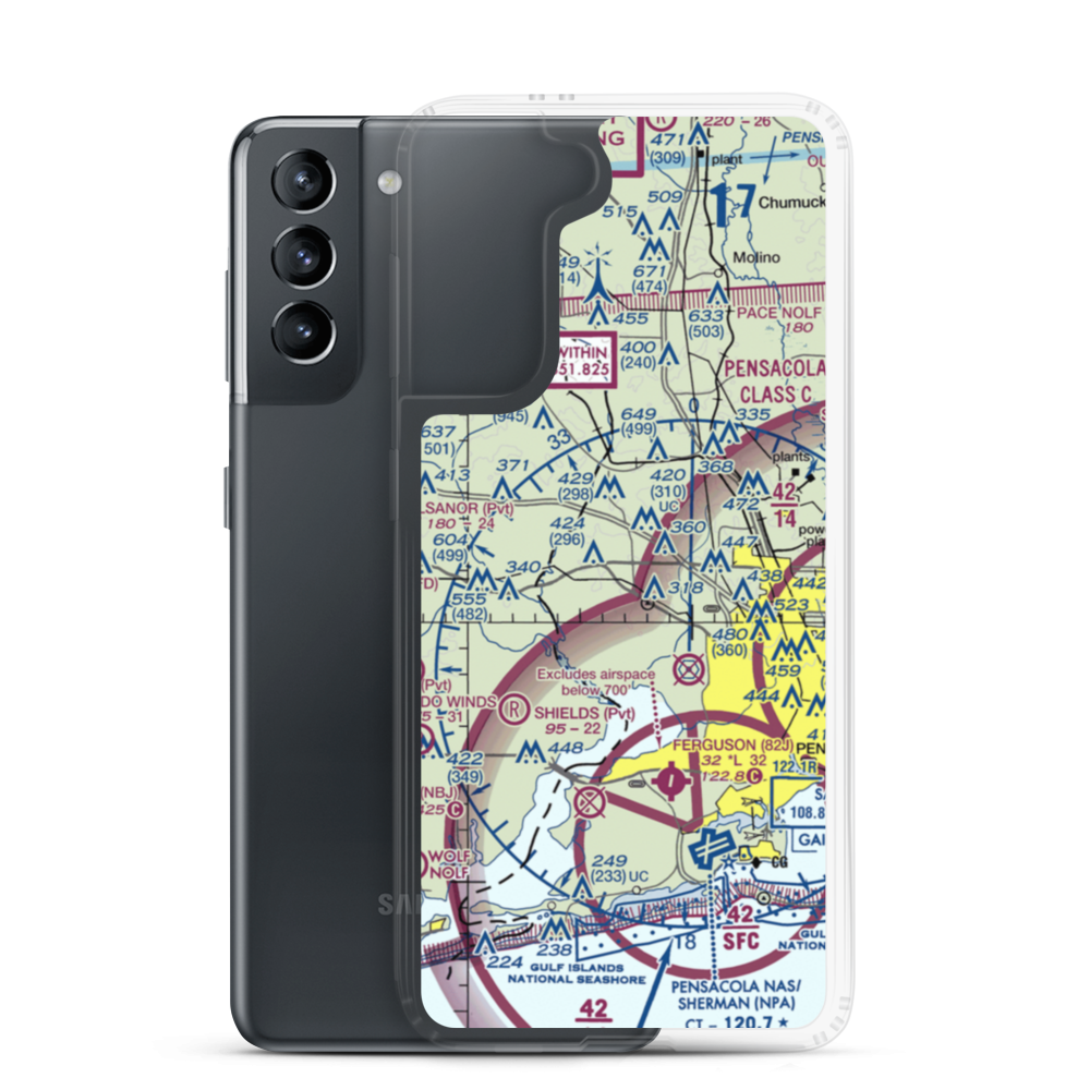 Coastal Airport (83J) VFR Sectional Samsung Case Samsung Galaxy S21 model shown