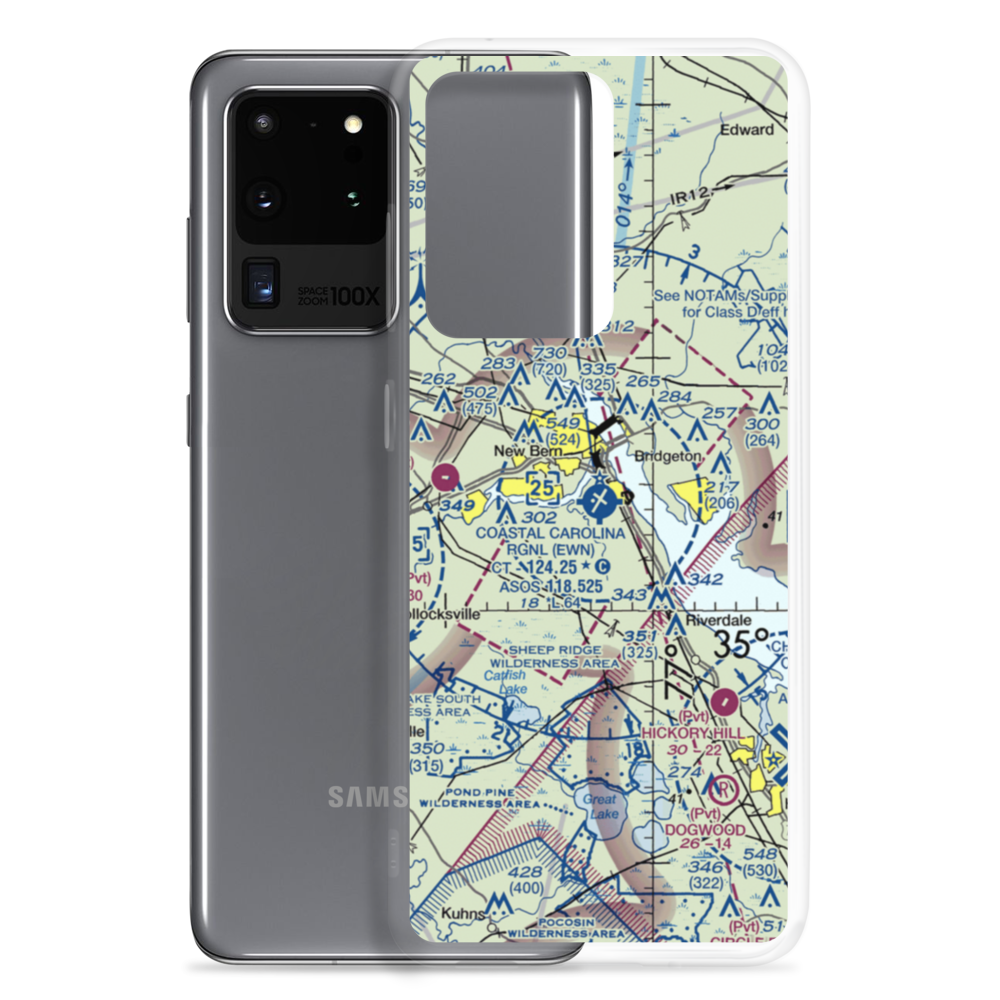 Coastal Carolina Regional Airport (EWN) VFR Sectional Samsung Case Samsung Galaxy S20 Ultra model shown