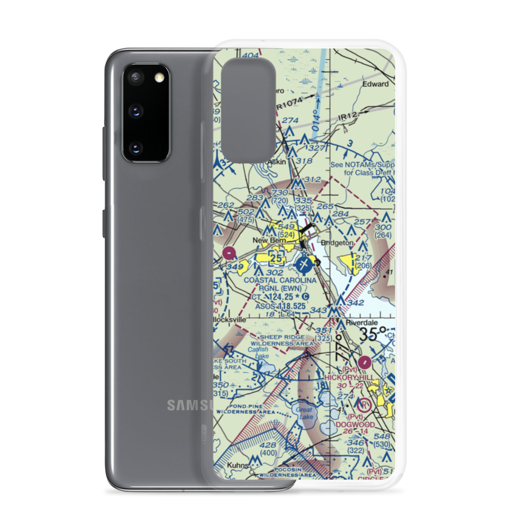 Coastal Carolina Regional Airport (EWN) VFR Sectional Samsung Case Samsung Galaxy S20 model shown