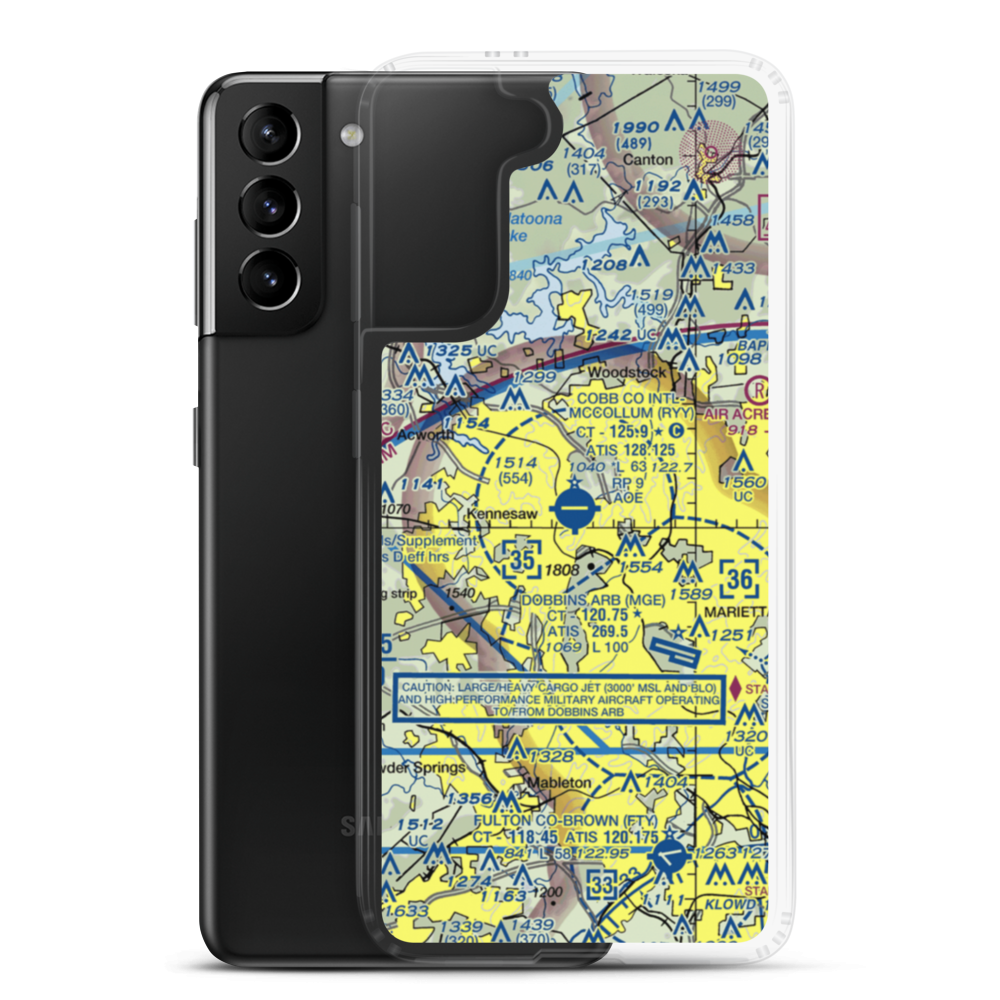 Cobb County-Mc Collum Field (RYY) VFR Sectional Samsung Case Samsung Galaxy S21 Plus model shown