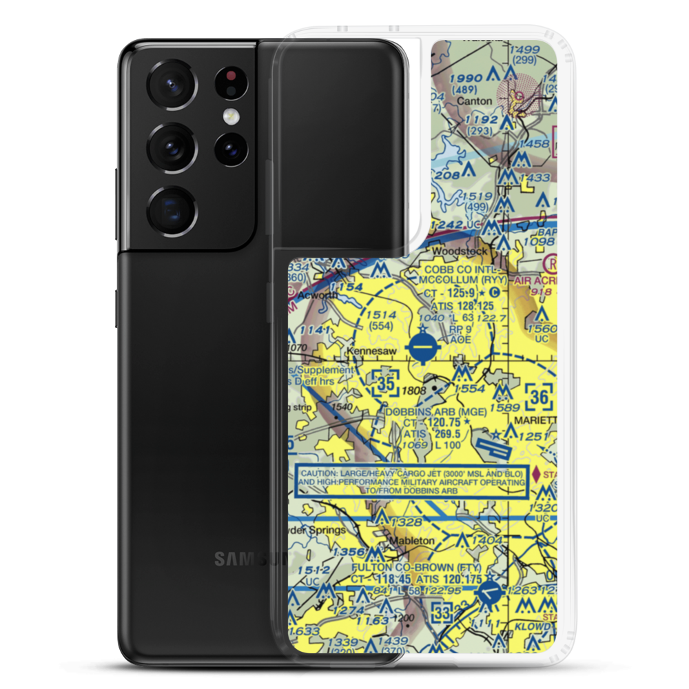 Cobb County-Mc Collum Field (RYY) VFR Sectional Samsung Case Samsung Galaxy S21 Ultra model shown