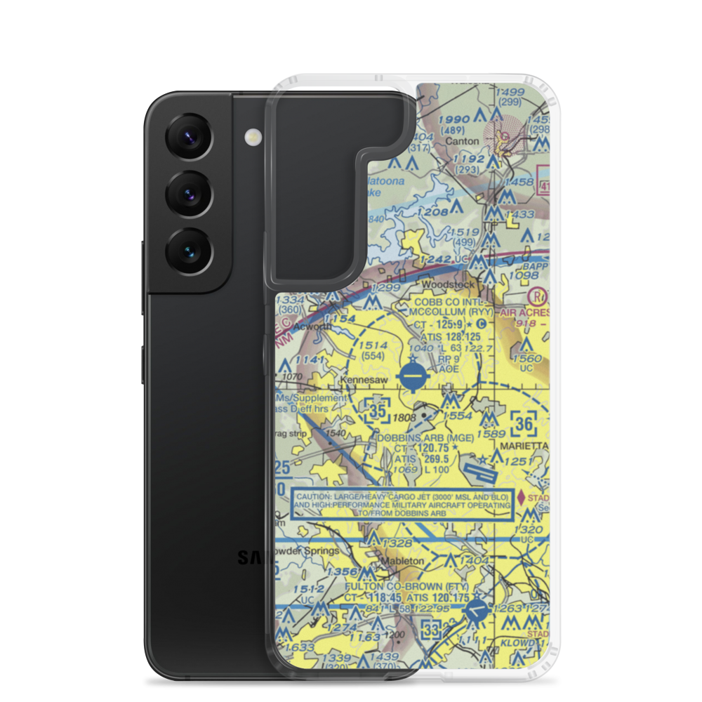 Cobb County-Mc Collum Field (RYY) VFR Sectional Samsung Case Samsung Galaxy S22 model shown