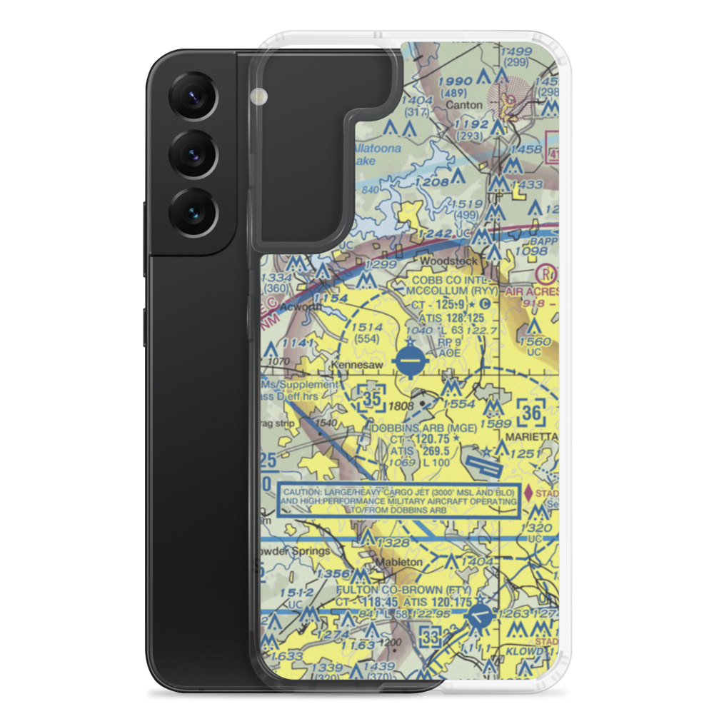 Cobb County-Mc Collum Field (RYY) VFR Sectional Samsung Case Samsung Galaxy S22 Plus model shown