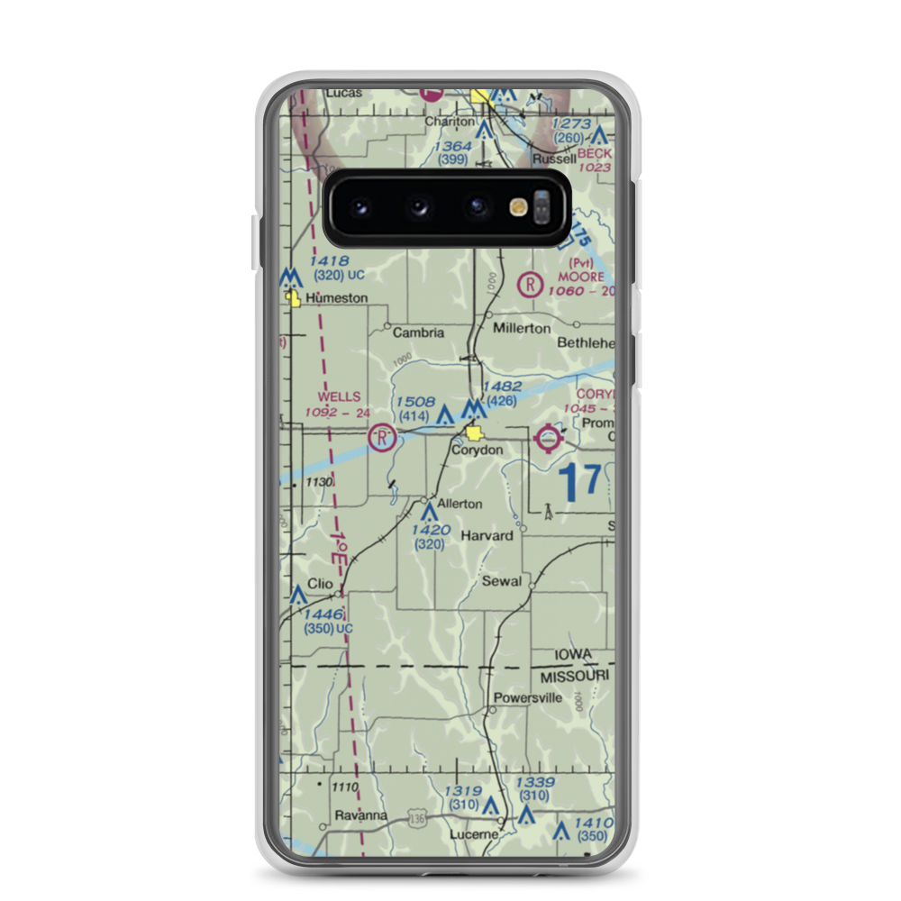 Cobb Farm Airport (IA76) VFR Sectional Samsung Case Samsung Galaxy S10 model shown