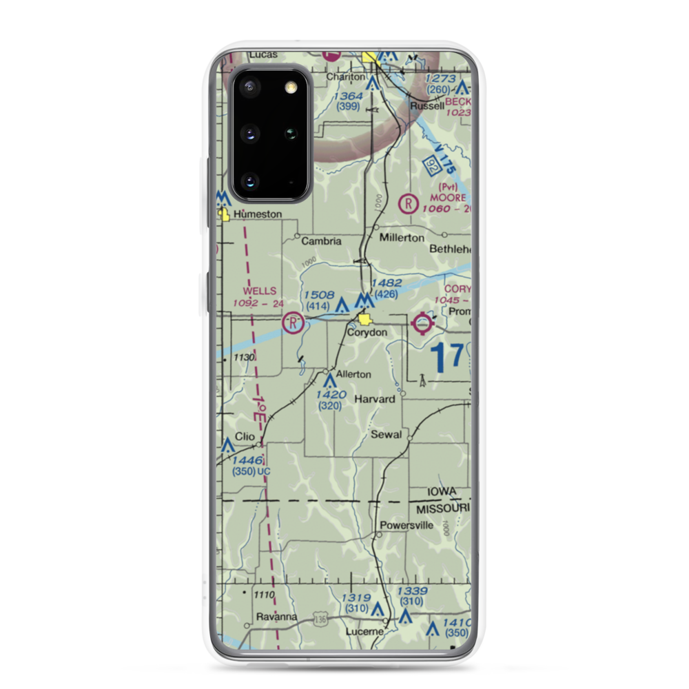 Cobb Farm Airport (IA76) VFR Sectional Samsung Case Samsung Galaxy S20 Plus model shown