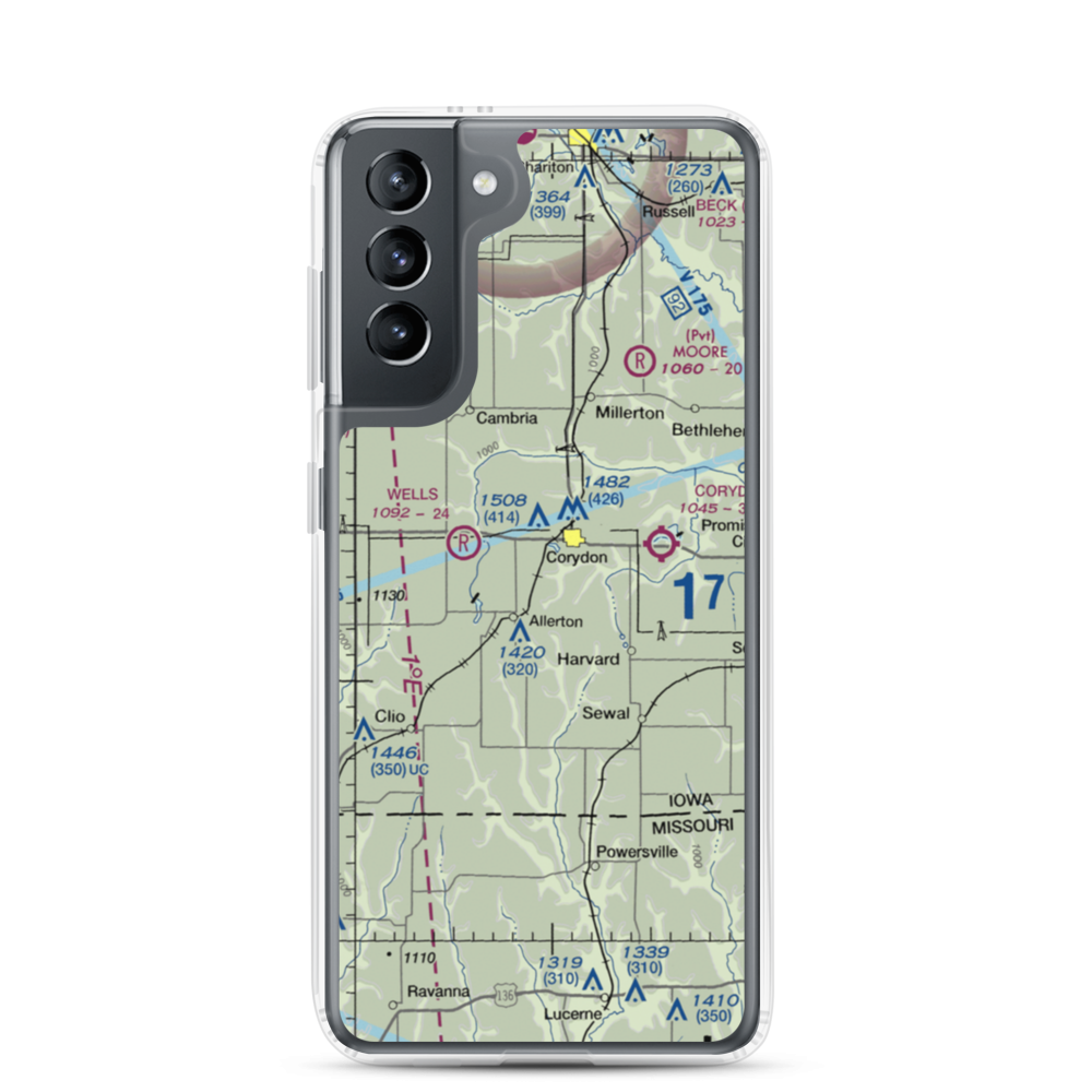 Cobb Farm Airport (IA76) VFR Sectional Samsung Case Samsung Galaxy S21 model shown