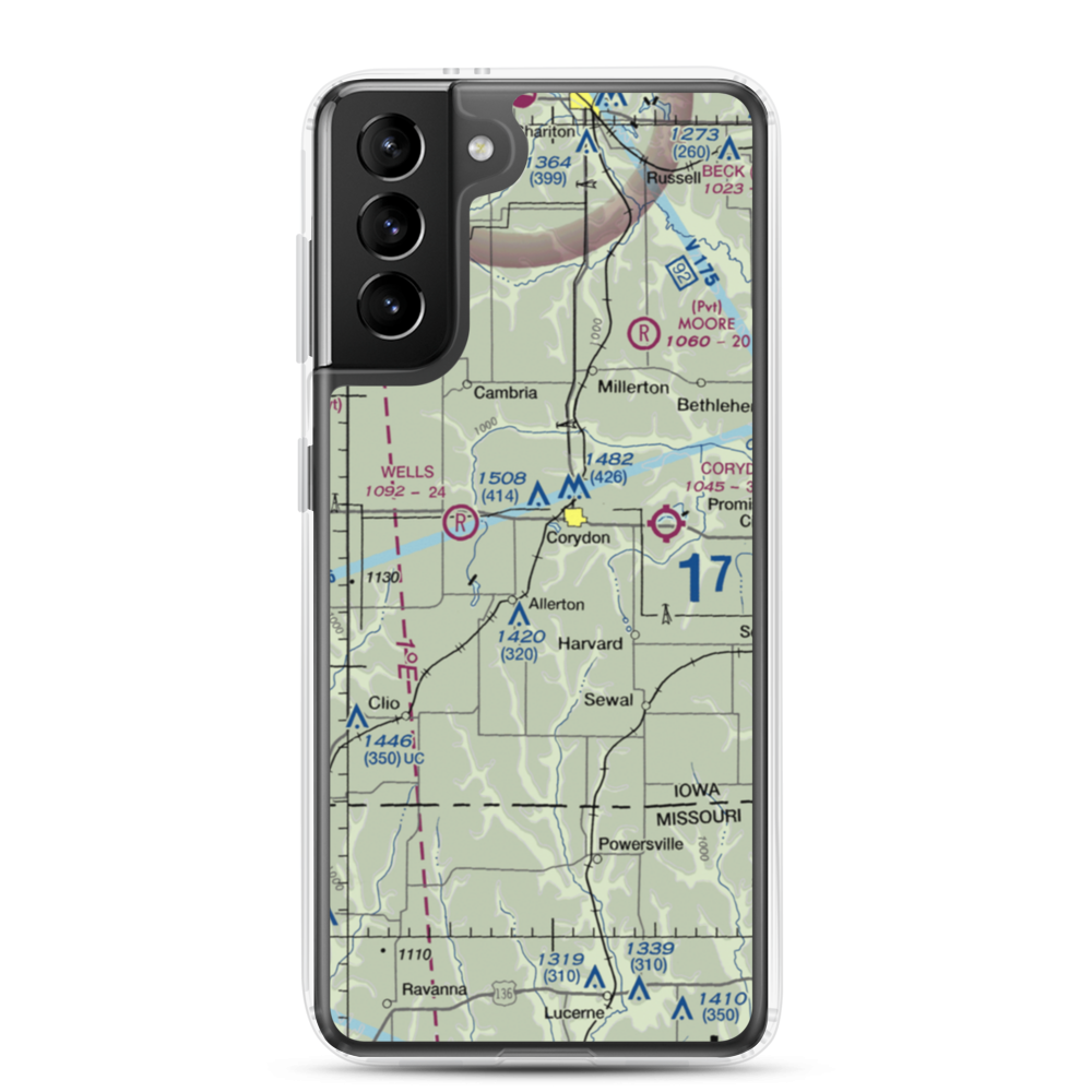Cobb Farm Airport (IA76) VFR Sectional Samsung Case Samsung Galaxy S21 Plus model shown