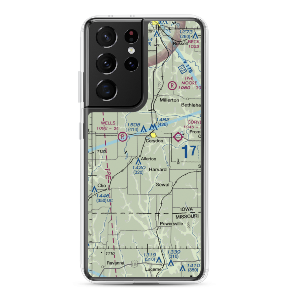 Cobb Farm Airport (IA76) VFR Sectional Samsung Case Samsung Galaxy S21 Ultra model shown