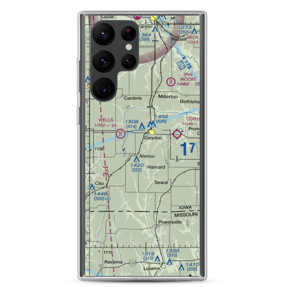 Cobb Farm Airport (IA76) VFR Sectional Samsung Case Samsung Galaxy S22 Ultra model shown