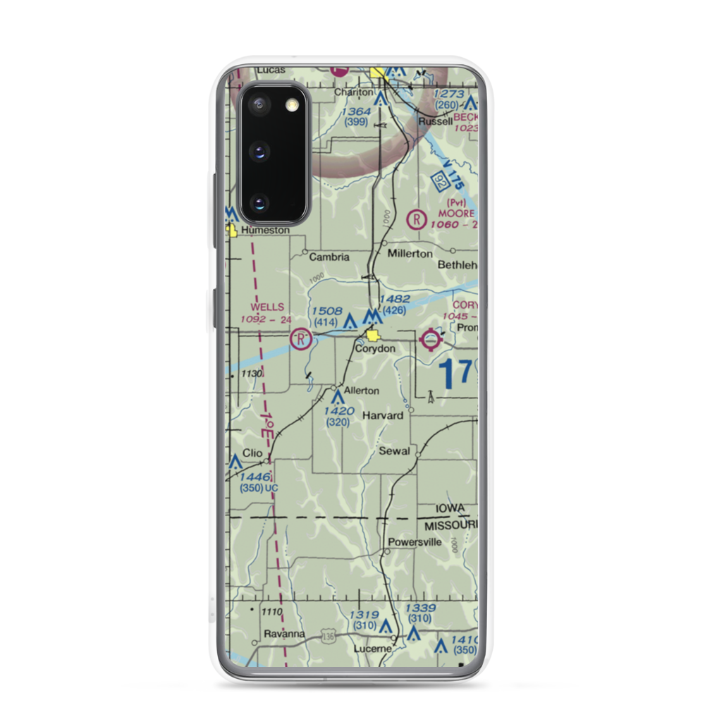 Cobb Farm Airport (IA76) VFR Sectional Samsung Case Samsung Galaxy S20 model shown