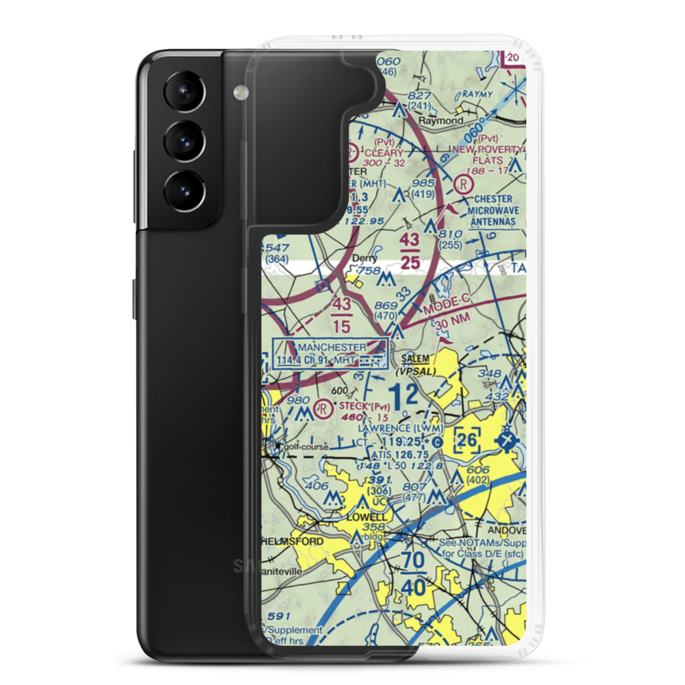 Cobbetts Pond Seaplane Base (35NH) VFR Sectional Samsung Case Samsung Galaxy S21 Plus model shown