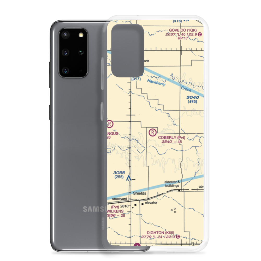 Coberly Airport (86KS) VFR Sectional Samsung Case Samsung Galaxy S20 Plus model shown