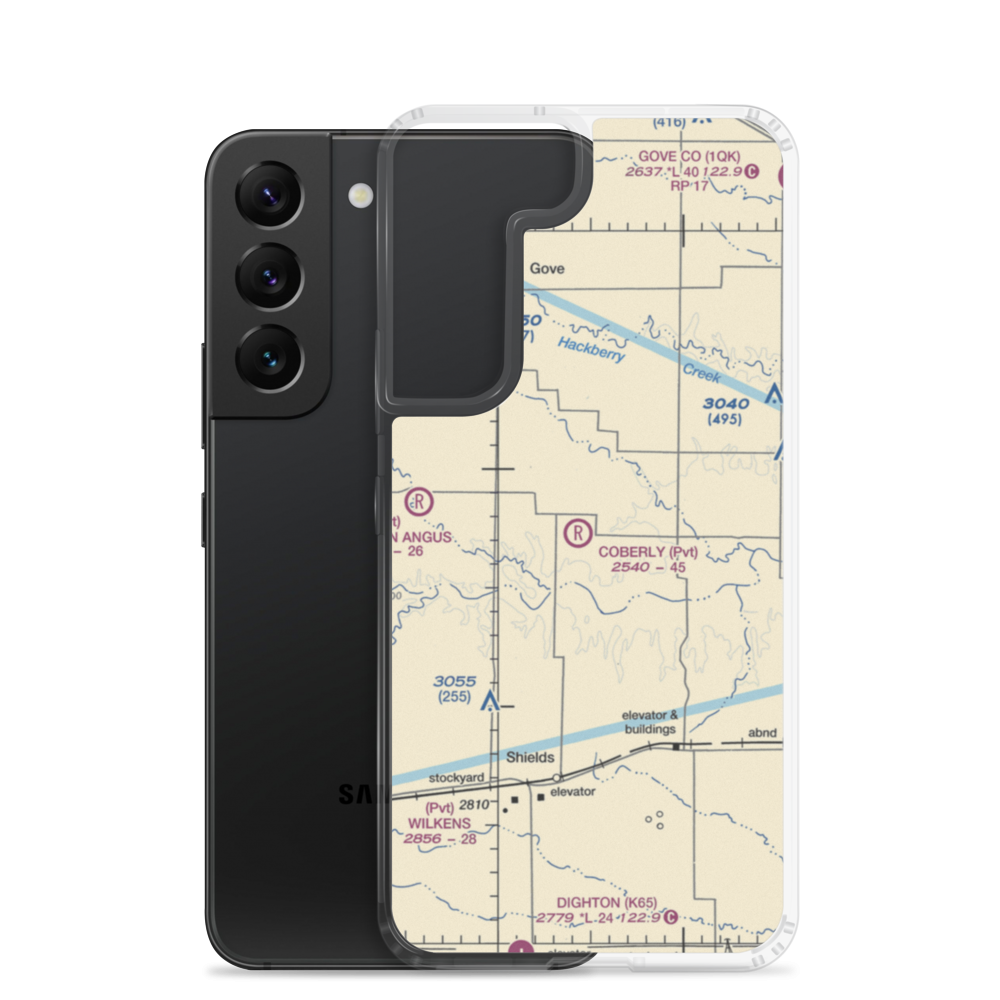 Coberly Airport (86KS) VFR Sectional Samsung Case Samsung Galaxy S22 model shown