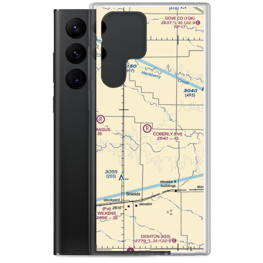 Coberly Airport (86KS) VFR Sectional Samsung Case Samsung Galaxy S22 Ultra model shown