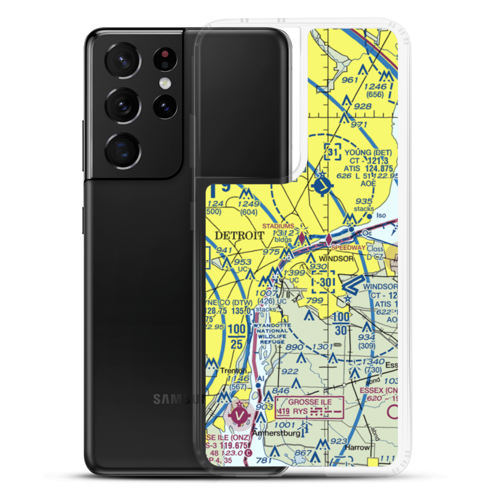 Cobo Hall Heliport (84G) VFR Sectional Samsung Case Samsung Galaxy S21 Ultra model shown