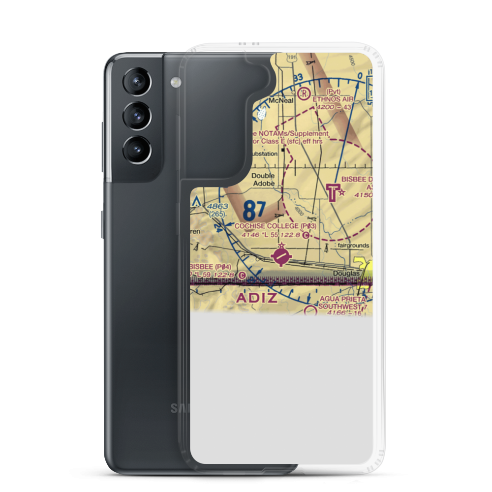 Cochise College Airport (P03) VFR Sectional Samsung Case Samsung Galaxy S21 model shown