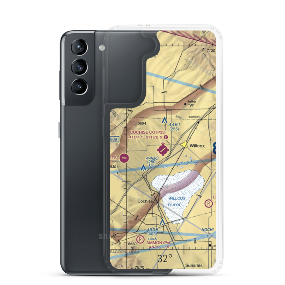 Cochise County Airport (P33) VFR Sectional Samsung Case Samsung Galaxy S21 model shown