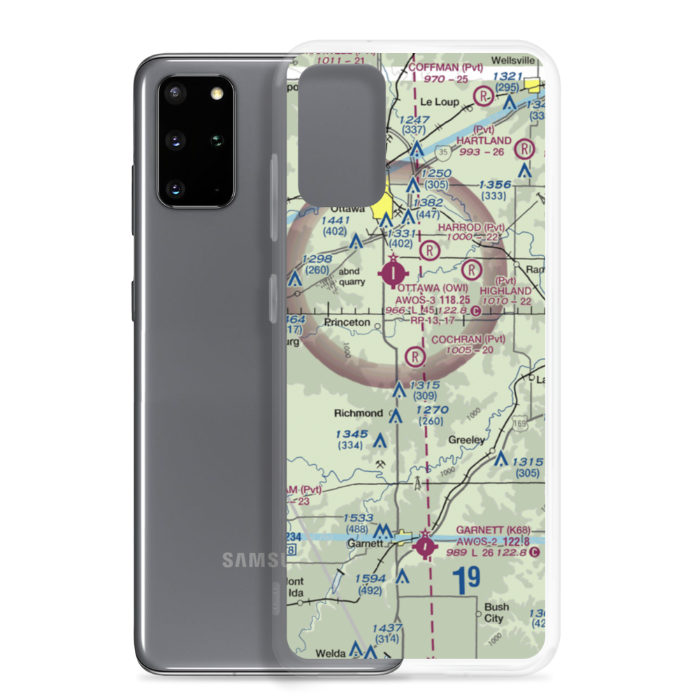 Cochran Airport (1KS1) VFR Sectional Samsung Case Samsung Galaxy S20 Plus model shown