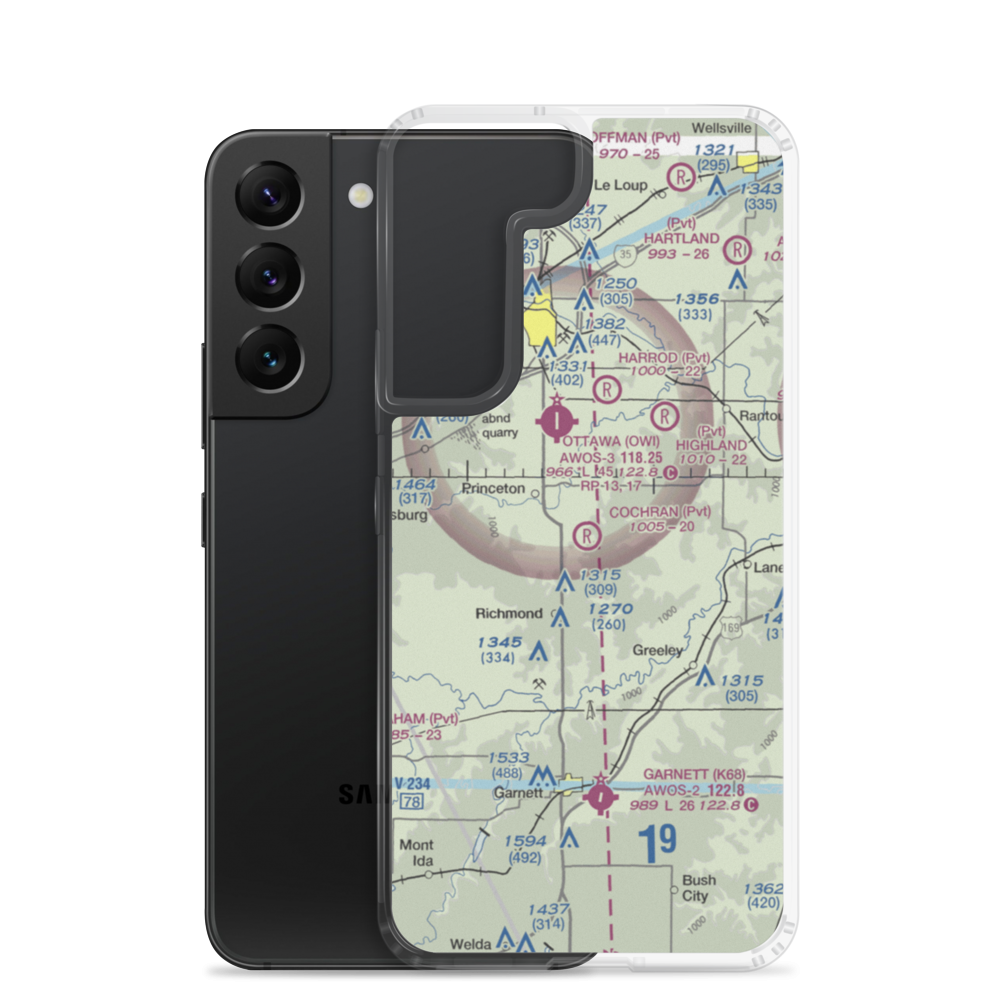 Cochran Airport (1KS1) VFR Sectional Samsung Case Samsung Galaxy S22 model shown