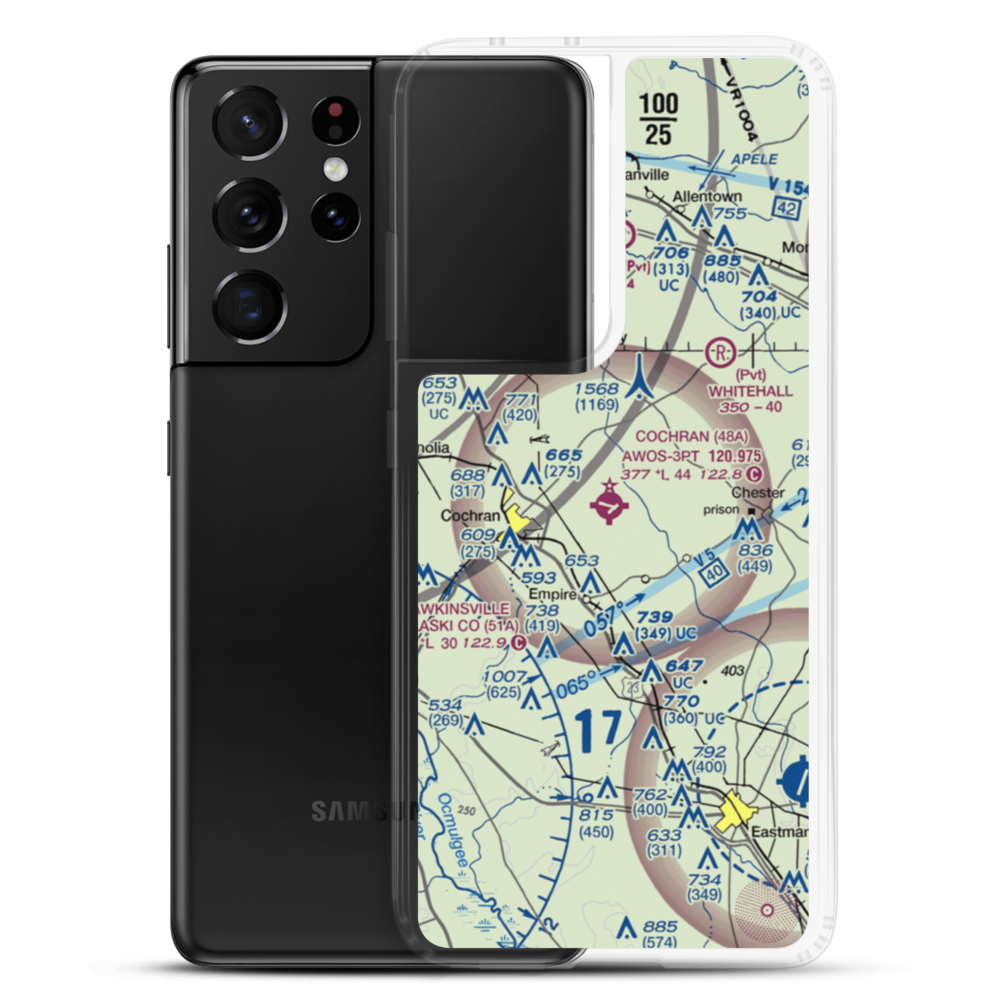 Cochran Airport (48A) VFR Sectional Samsung Case Samsung Galaxy S21 Ultra model shown