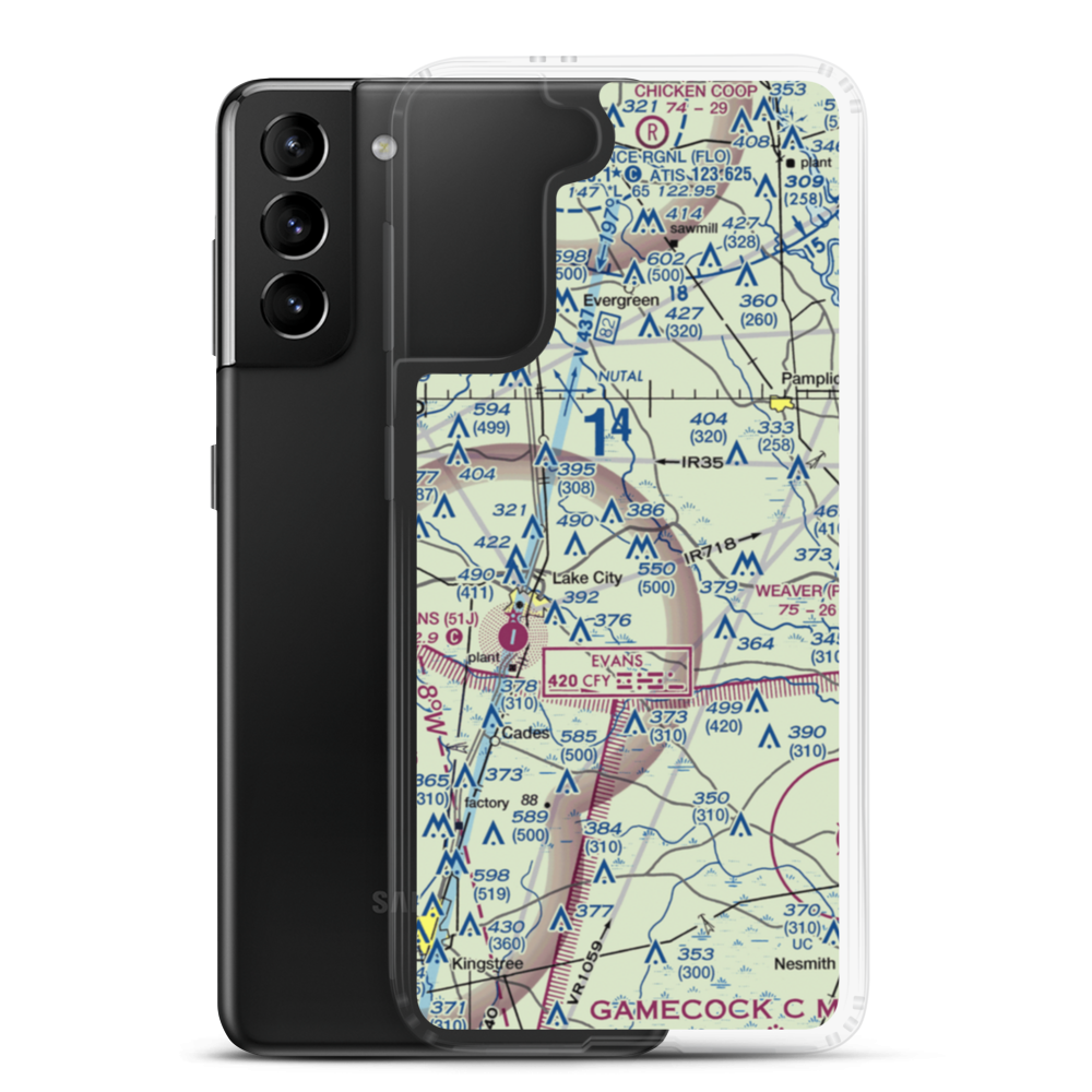Cockfield Aerodrome (SC60) VFR Sectional Samsung Case Samsung Galaxy S21 Plus model shown