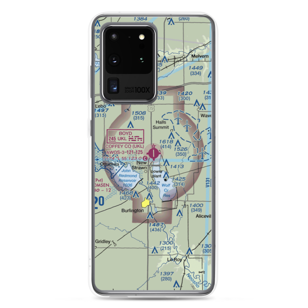 Coffey County Airport (UKL) VFR Sectional Samsung Case Samsung Galaxy S20 Ultra model shown