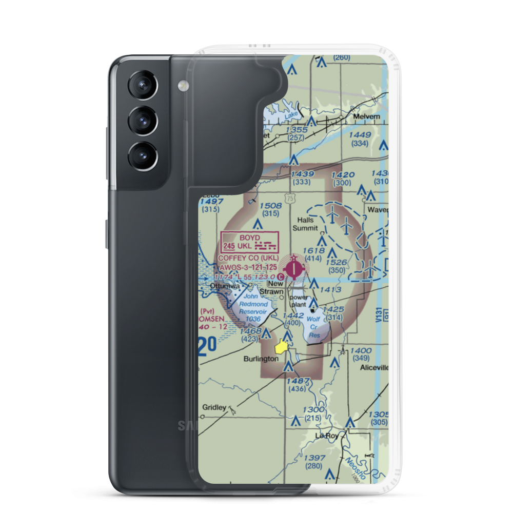 Coffey County Airport (UKL) VFR Sectional Samsung Case Samsung Galaxy S21 model shown