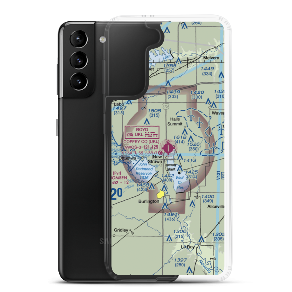 Coffey County Airport (UKL) VFR Sectional Samsung Case Samsung Galaxy S21 Plus model shown
