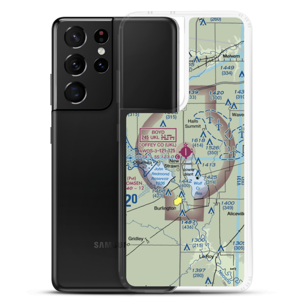 Coffey County Airport (UKL) VFR Sectional Samsung Case Samsung Galaxy S21 Ultra model shown