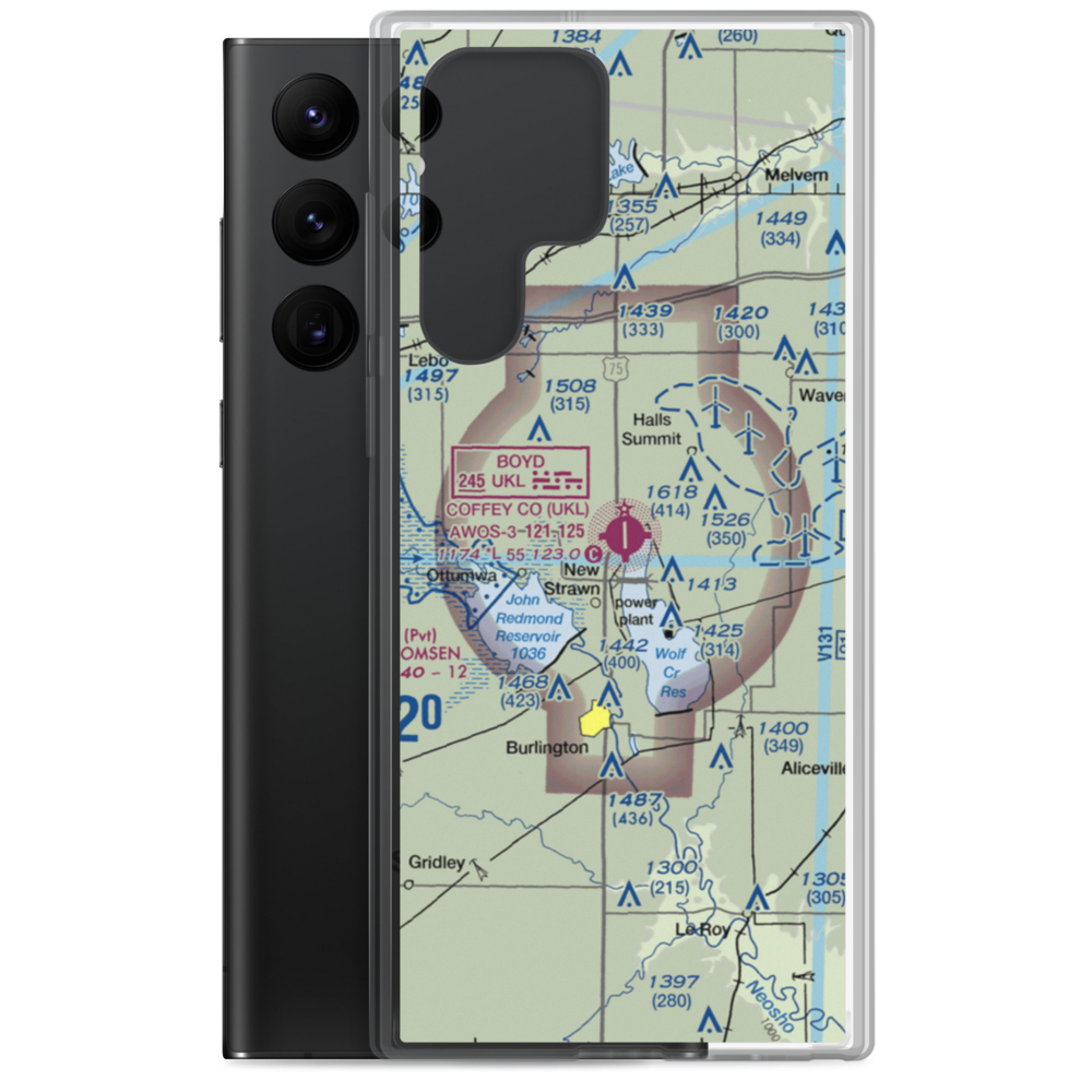 Coffey County Airport (UKL) VFR Sectional Samsung Case Samsung Galaxy S22 Ultra model shown