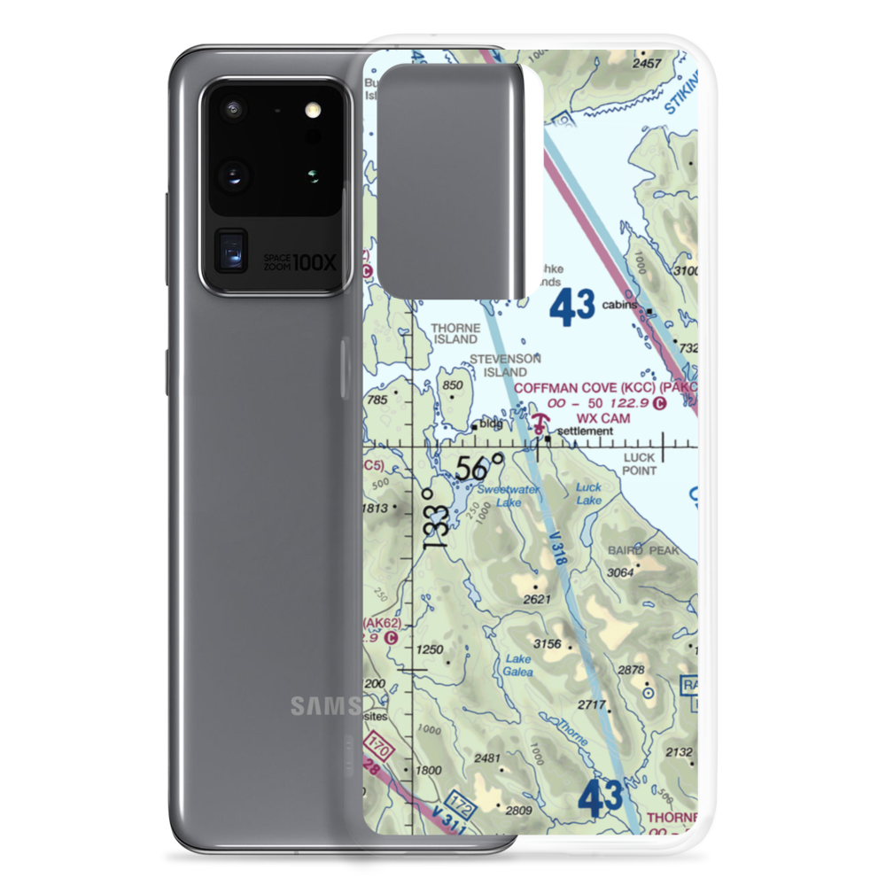 Coffman Cove Seaplane Base (KCC) VFR Sectional Samsung Case Samsung Galaxy S20 Ultra model shown