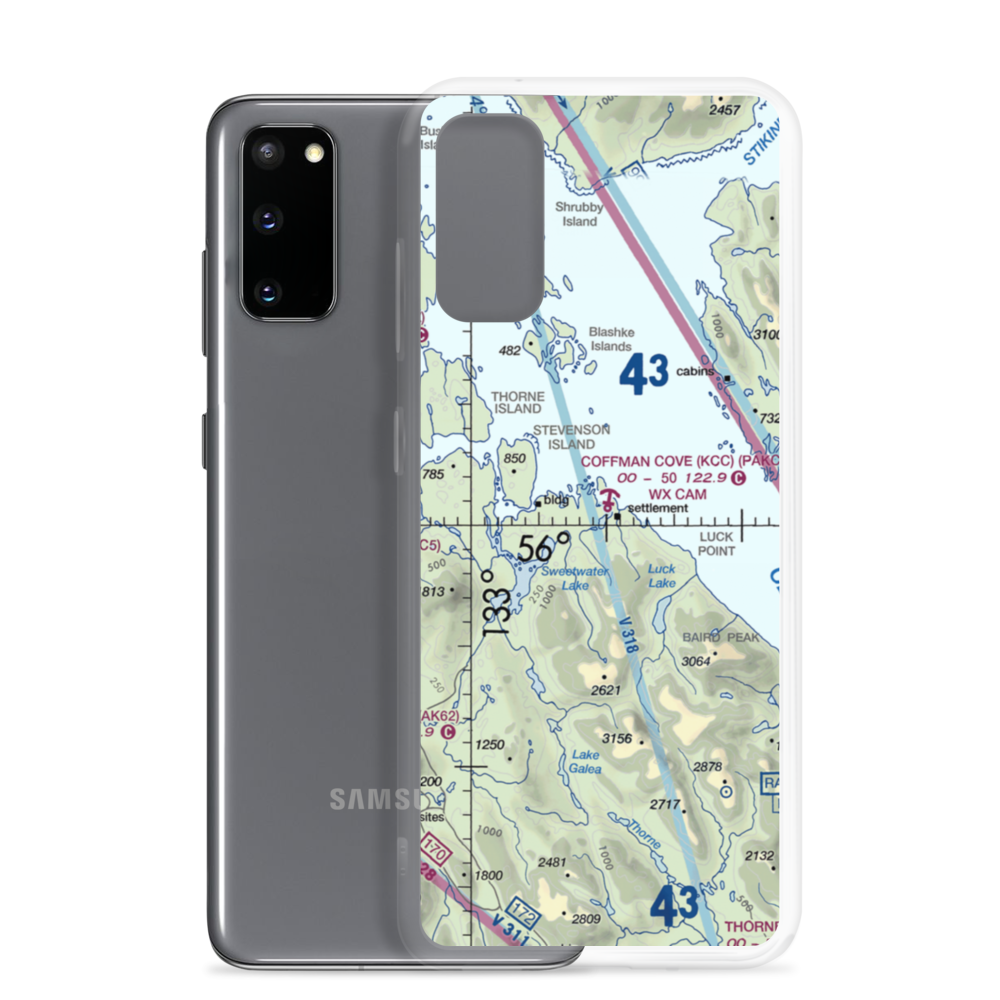 Coffman Cove Seaplane Base (KCC) VFR Sectional Samsung Case Samsung Galaxy S20 model shown