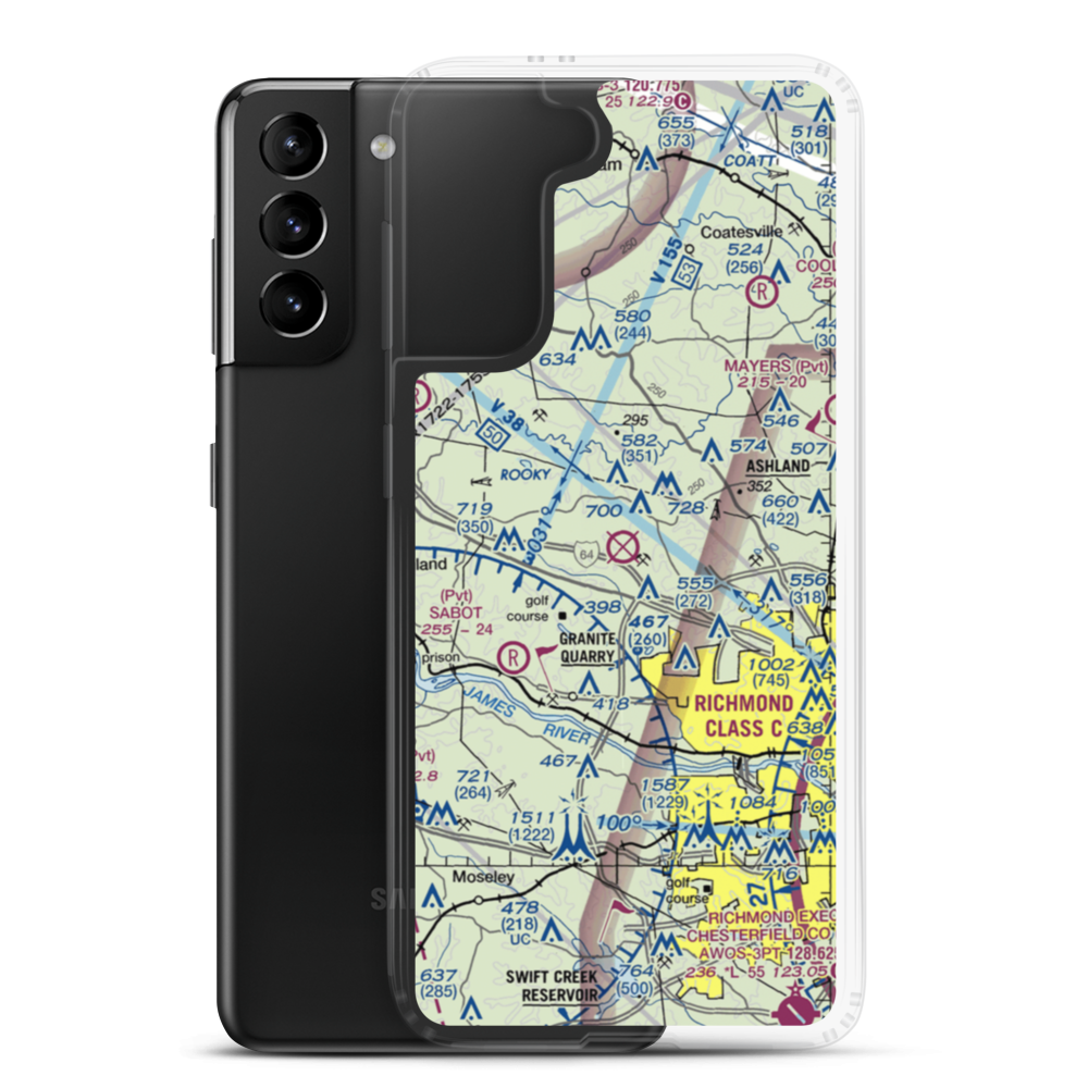 Coffman Field (0VA5) VFR Sectional Samsung Case Samsung Galaxy S21 Plus model shown
