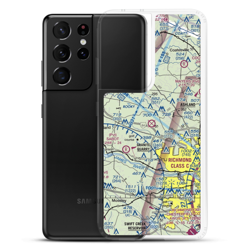 Coffman Field (0VA5) VFR Sectional Samsung Case Samsung Galaxy S21 Ultra model shown