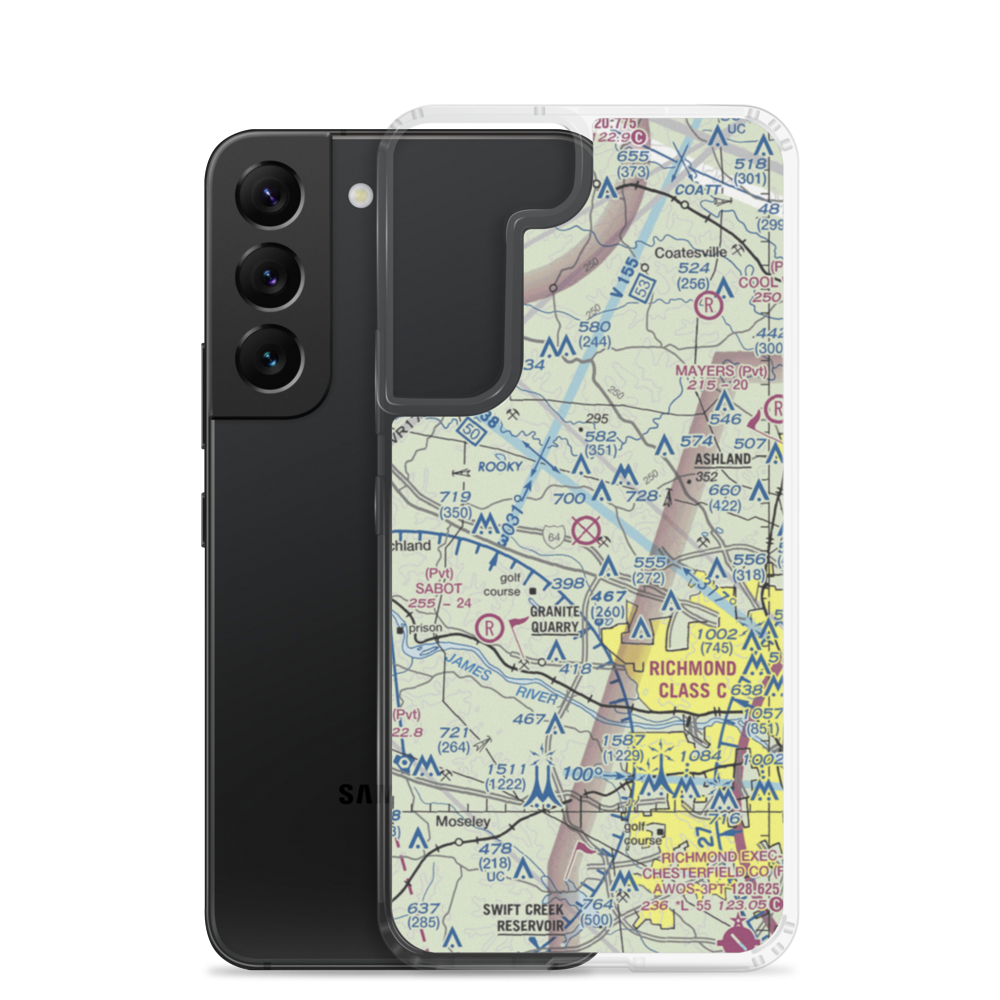 Coffman Field (0VA5) VFR Sectional Samsung Case Samsung Galaxy S22 model shown