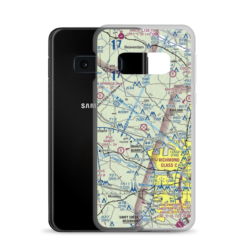 Coffman Field (0VA5) VFR Sectional Samsung Case Samsung Galaxy S10e model shown