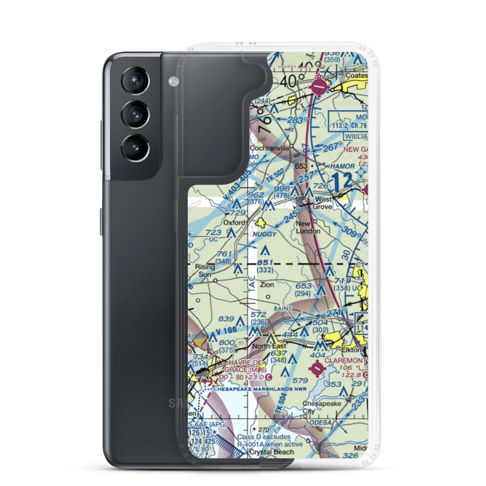 Cohen Airport (4PS7) VFR Sectional Samsung Case Samsung Galaxy S21 model shown
