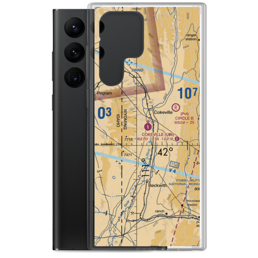 Cokeville Municipal Airport (U06) VFR Sectional Samsung Case Samsung Galaxy S22 Ultra model shown